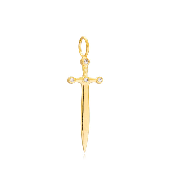 Gold 2025 sword pendant