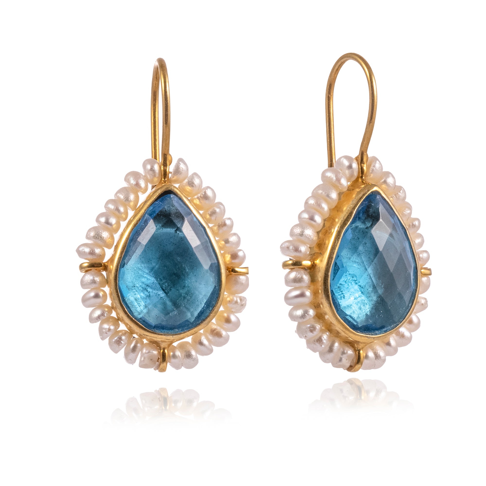 Sarah Stretton Jewellery - Blue Topaz ANAIS EARRINGS