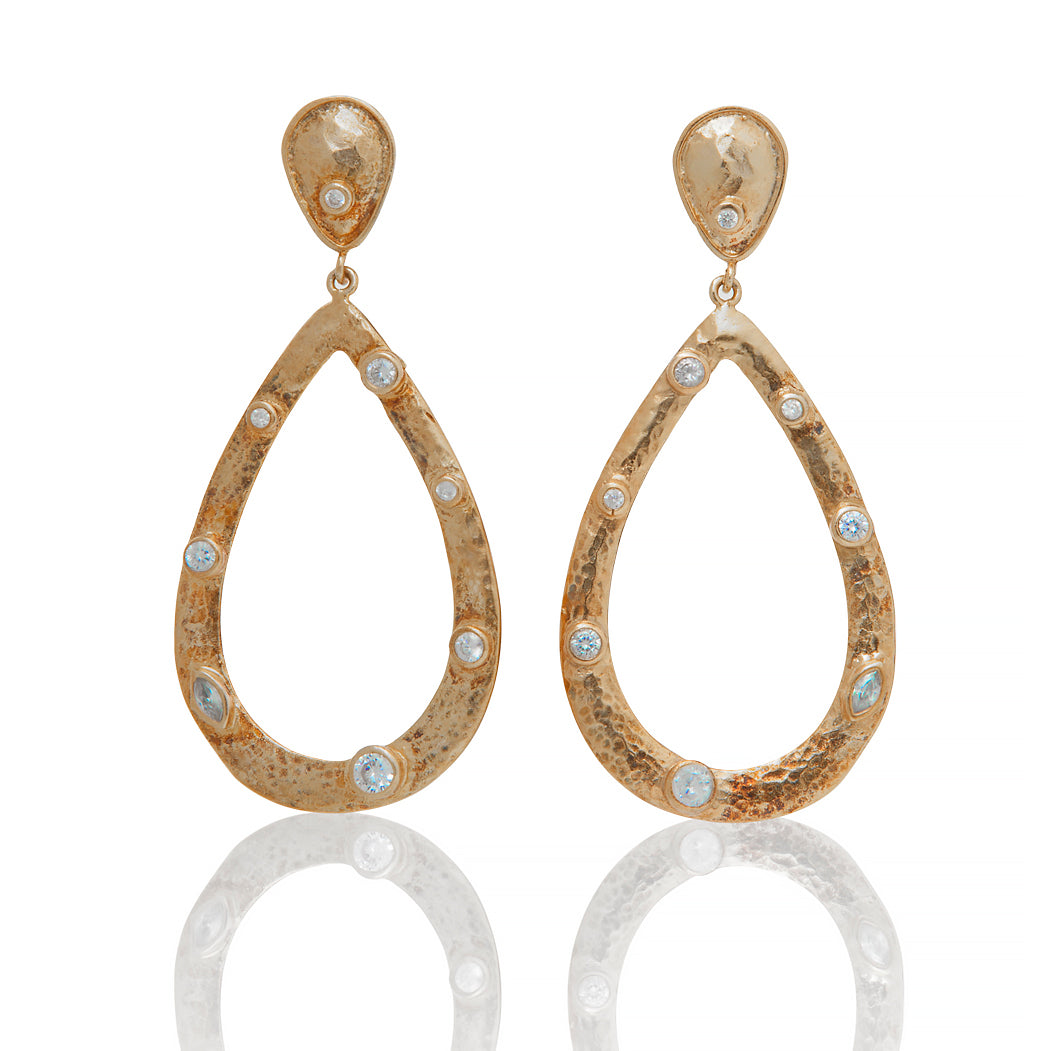 BARDOT EARRINGS - Sarah Stretton Sterling silver 18ct gold plated statement earrings.  A coveted style for the girl who whats a elegant and dramatic pair of earrings. 