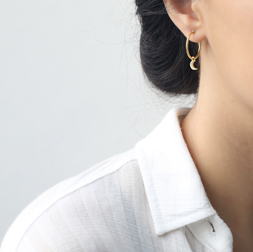 Crescent online hoop earrings