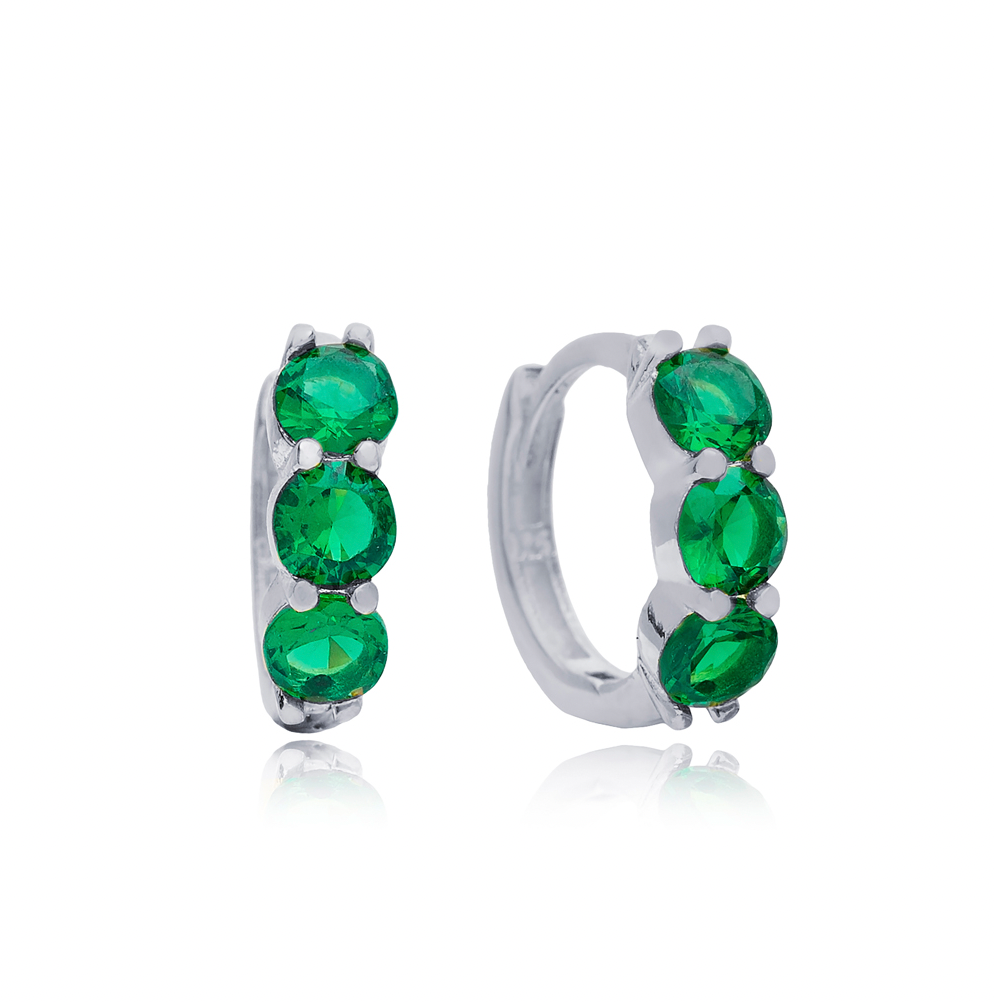 Emerald hoop hot sale earrings